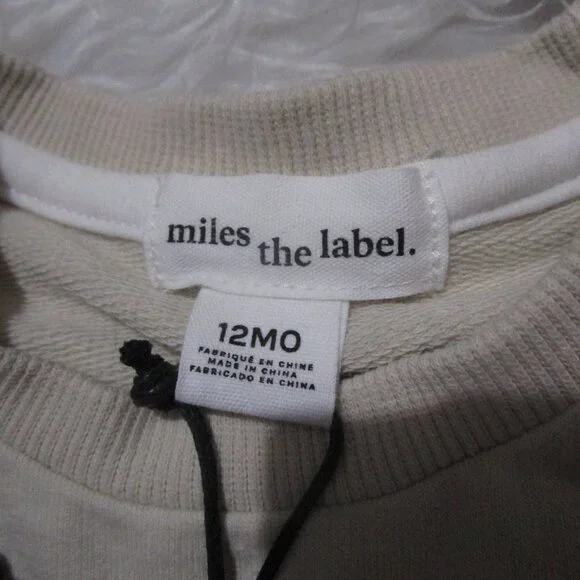 MILES THE LABEL Infant Baby Girls Heart Print Sweatshirt Beige 12M NWT - Picture 8 of 10